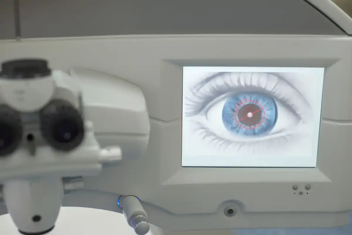 Augenlasergerät im Einsatz während der OP